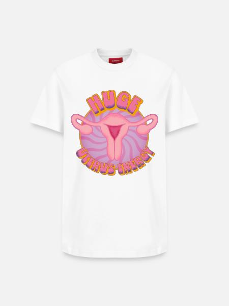 Huge Uterus Energy – Power & Empowerment - Relaxed Unisex Supima Cotton T-Shirt – by SPREAD - white