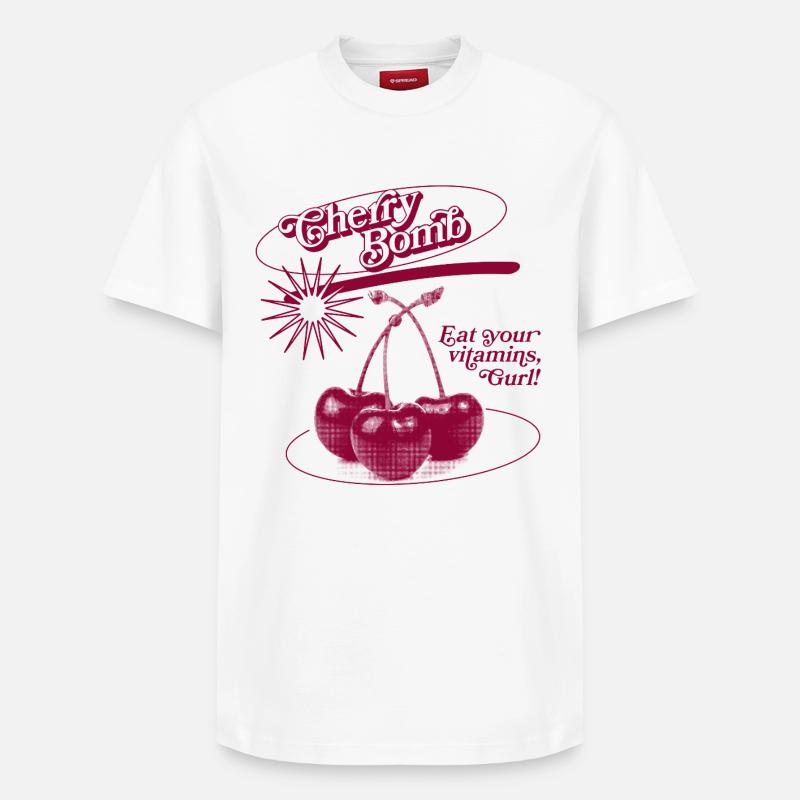 Explosion d’une bombe de cerise - T-shirt unisexe décontracté en coton Supima – de SPREAD - blanc