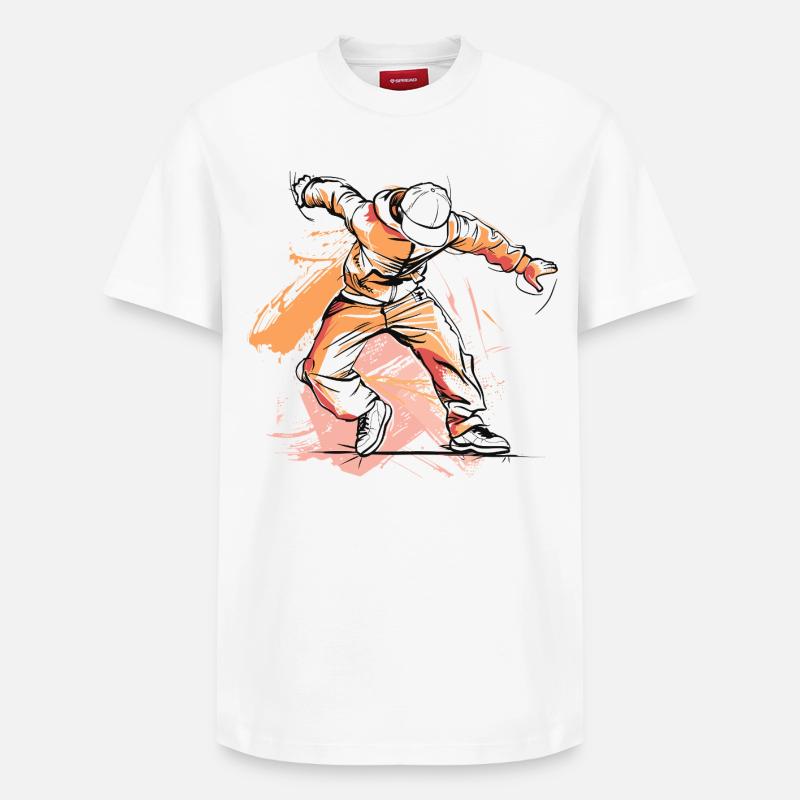 Breakdancer Zeichnung - Relaxed Unisex Supima Cotton T-Shirt – von SPREAD - Weiß