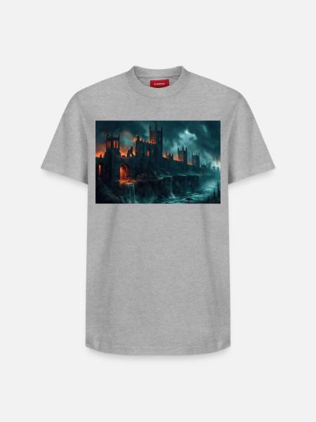Poster Illustration Medieval Landscape in Ruins - Relaxed Unisex Supima Cotton T-Shirt – by SPREAD - white
