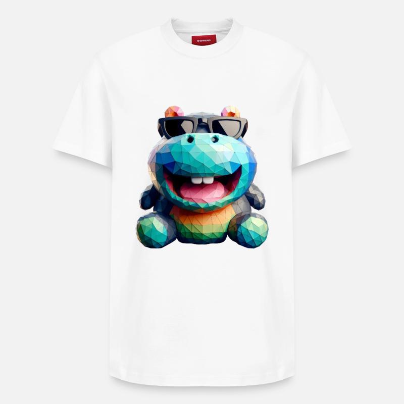 Nilpferd-Spaß - Relaxed Unisex Supima Cotton T-Shirt – von SPREAD - Weiß