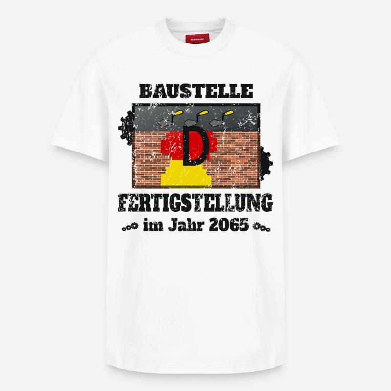 Construction site Germany - Relaxed Unisex Supima Cotton T-Shirt – by SPREAD - white