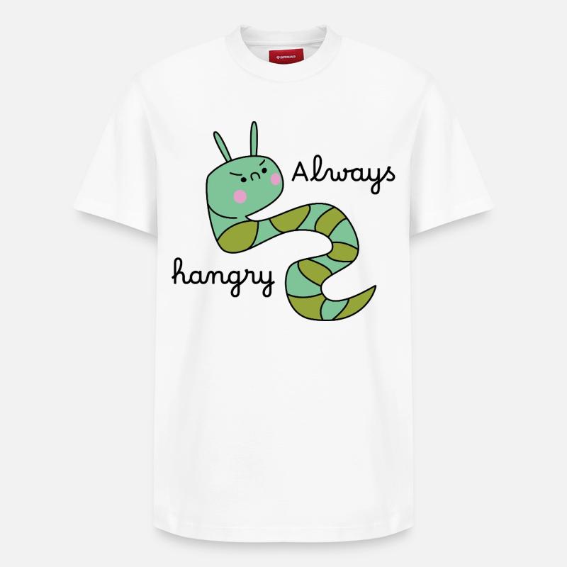 Grumpy Caterpillar – Lustige Cartoon-Raupe - T-shirt unisexe décontracté en coton Supima – de SPREAD - blanc