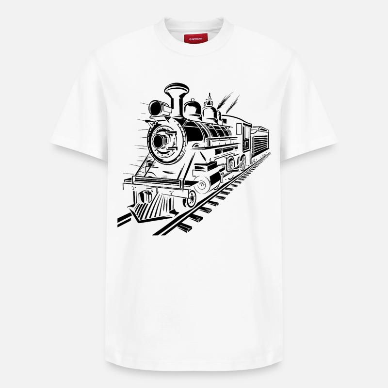Chemin de fer - T-shirt unisexe décontracté en coton Supima – de SPREAD - blanc