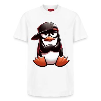 Pigouin Hiphop - Relaxed Unisex Supima Cotton T-Shirt – by SPREAD - white - Front - AI Model Female 172 dark (172cm) & AI Model Male 185 dark (185cm)