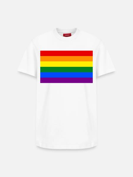 Pride Fahne, LGBTQ - Relaxed Unisex Supima Cotton T-Shirt – von SPREAD - Weiß