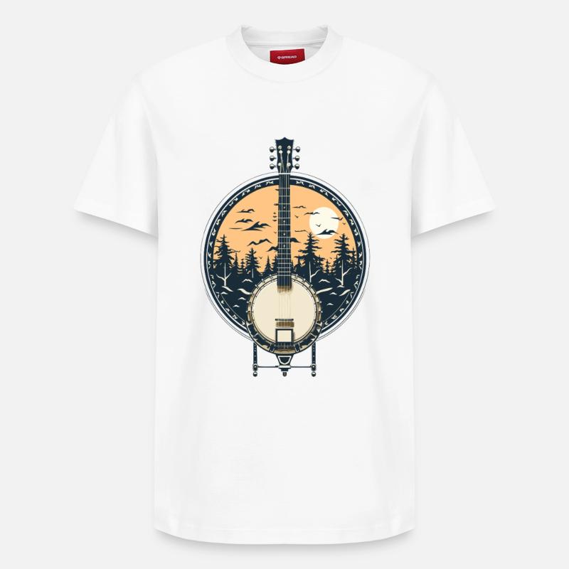 Graphiques Banjo - T-shirt unisexe décontracté en coton Supima – de SPREAD - blanc