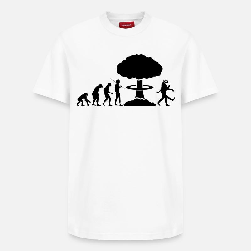 évolution nucléaire - T-shirt unisexe décontracté en coton Supima – de SPREAD - blanc