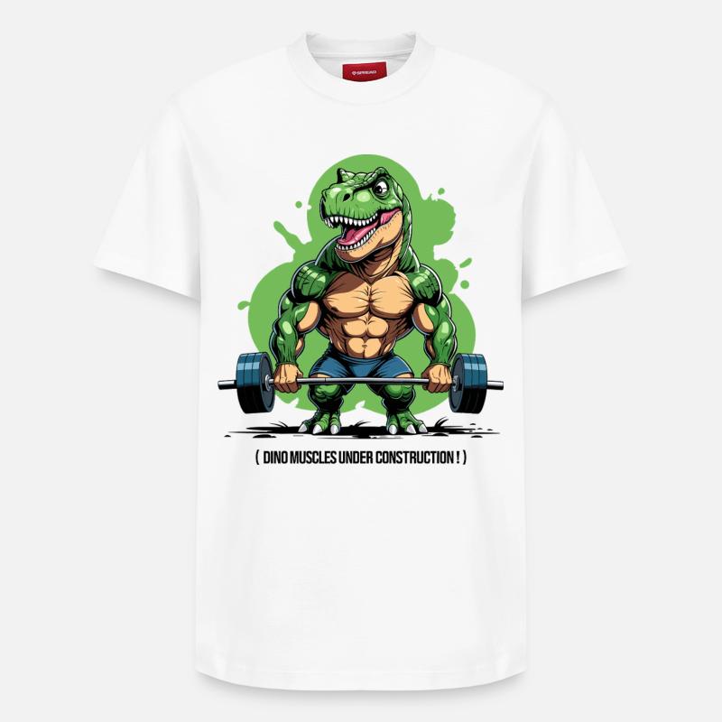 Muscles dino en développement - T-shirt unisexe décontracté en coton Supima – de SPREAD - blanc