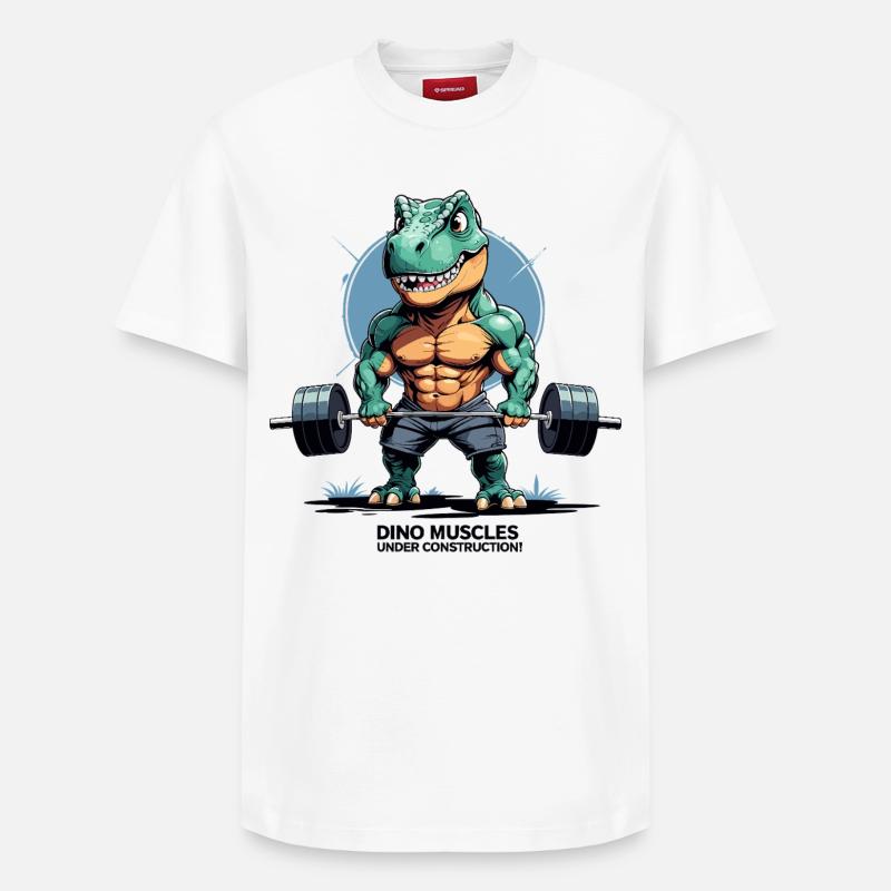 Muscles dino en développement - T-shirt unisexe décontracté en coton Supima – de SPREAD - blanc