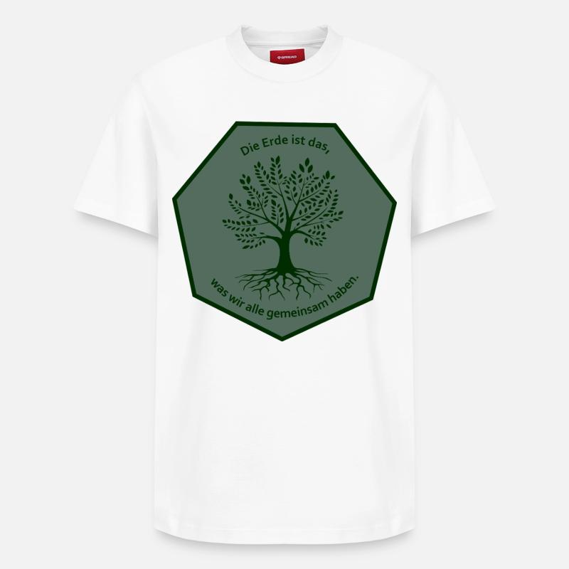 Baum Wappen - Relaxed Unisex Supima Cotton T-Shirt – von SPREAD - Weiß