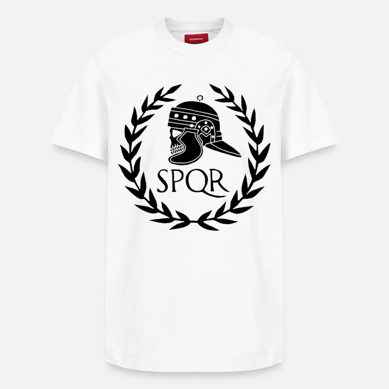 Empire romain et crâne noir - T-shirt unisexe décontracté en coton Supima – de SPREAD - blanc