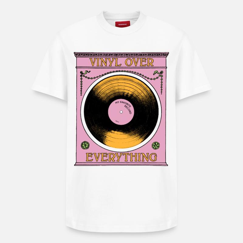 Le vinyle avant tout - T-shirt unisexe décontracté en coton Supima – de SPREAD - blanc