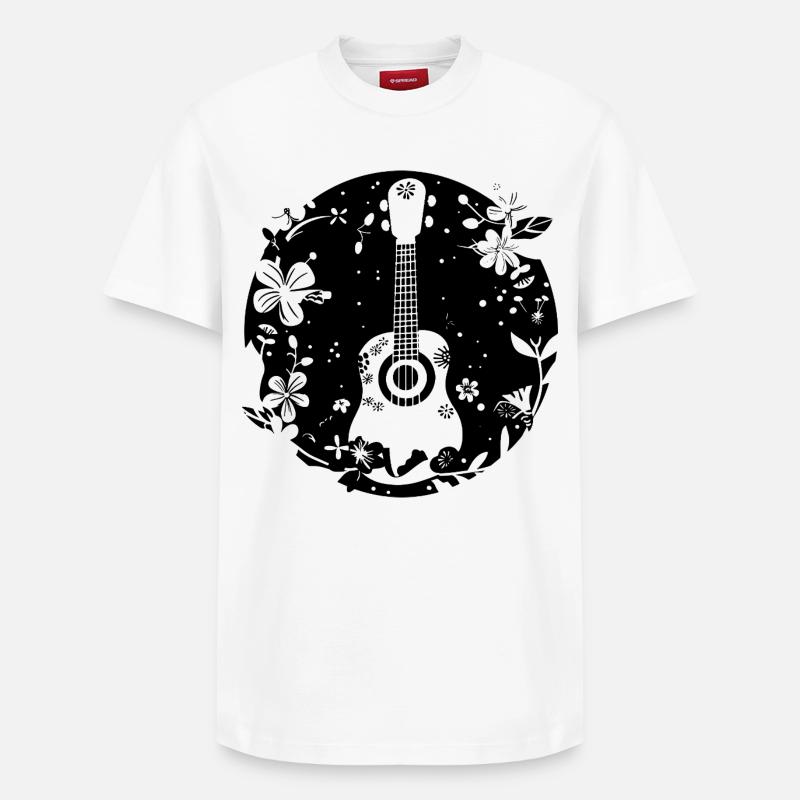 Ukulélé Style BD - T-shirt unisexe décontracté en coton Supima – de SPREAD - blanc