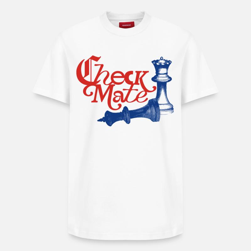 Déclaration de Check Mate - T-shirt unisexe décontracté en coton Supima – de SPREAD - blanc