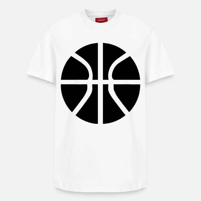 Ballon de basket-ball - T-shirt unisexe décontracté en coton Supima – de SPREAD - blanc