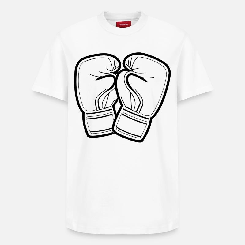 Boxhandschuhe Line Art - Relaxed Unisex Supima Cotton T-Shirt – von SPREAD - Weiß