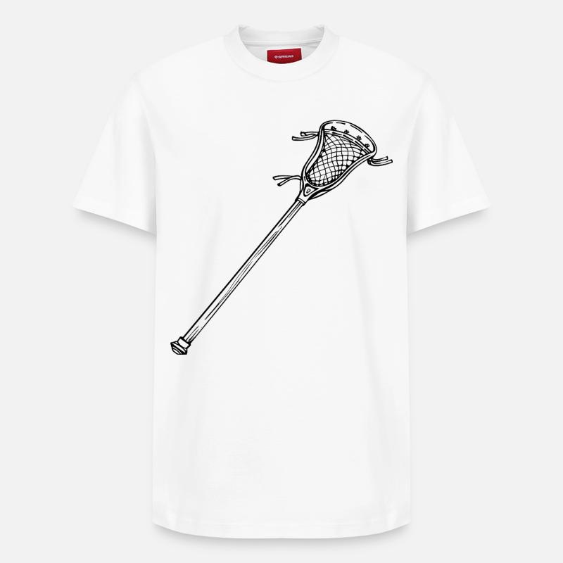 Lacrosse Schläger - Relaxed Unisex Supima Cotton T-Shirt – von SPREAD - Weiß