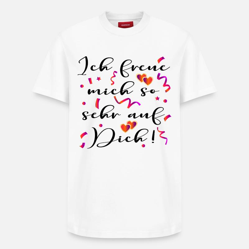 VORFREUDE BEZIEHUNG PARTNERSCHAFT - Relaxed Unisex Supima Cotton T-Shirt – von SPREAD - Weiß