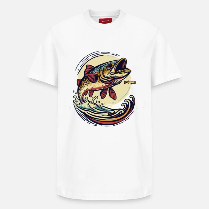 Pêche - T-shirt unisexe décontracté en coton Supima – de SPREAD - blanc