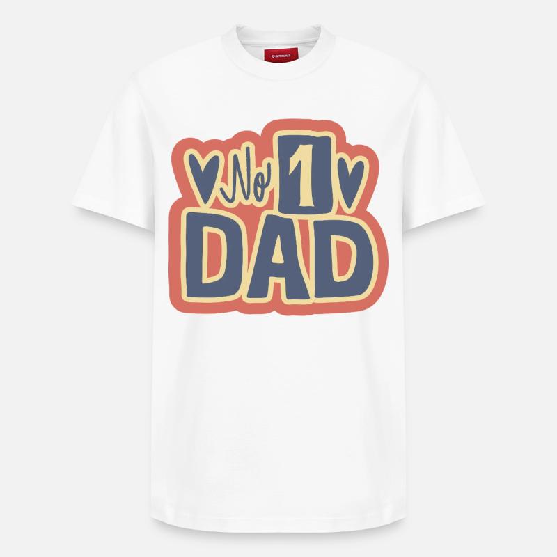 No 1 Dad Heart Design - T-shirt unisexe décontracté en coton Supima – de SPREAD - blanc