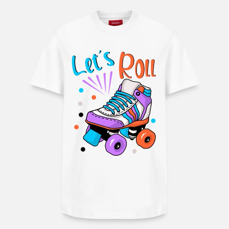 Patineur à roulettes - T-shirt unisexe décontracté en coton Supima – de SPREAD - blanc