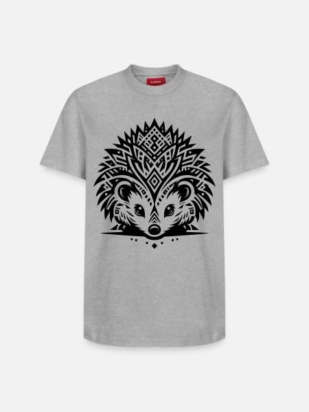 Hérisson tribal - T-shirt unisexe décontracté en coton Supima – de SPREAD - blanc