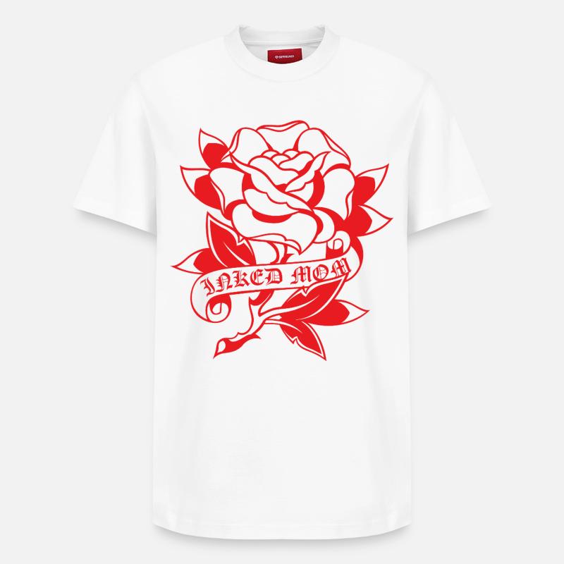 Tatouage de maman encrée Rose - T-shirt unisexe décontracté en coton Supima – de SPREAD - blanc