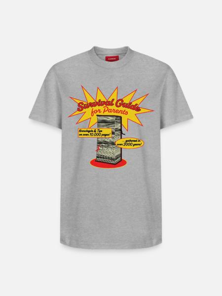 Overlevingsgids voor ouders - Retro Comic Style - T-shirt unisex met relaxed fit van Supima-katoen – van SPREAD - wit