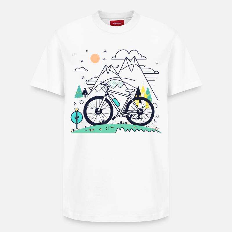 Fahrradfahrer - Relaxed Unisex Supima Cotton T-Shirt – von SPREAD - Weiß