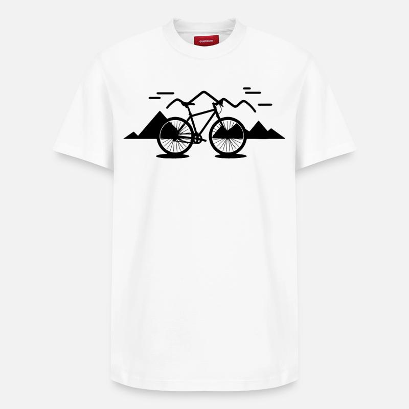 Croquis de VTT - T-shirt unisexe décontracté en coton Supima – de SPREAD - blanc