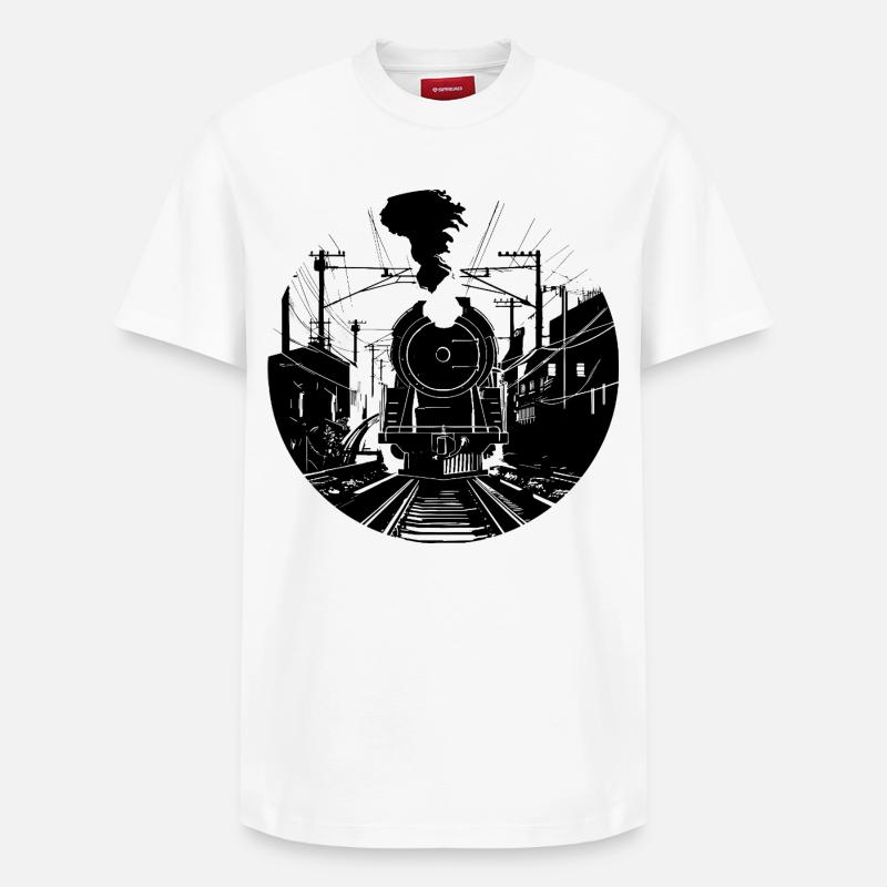 Railway Drawing - Relaxed Unisex Supima Cotton T-Shirt – by SPREAD - white