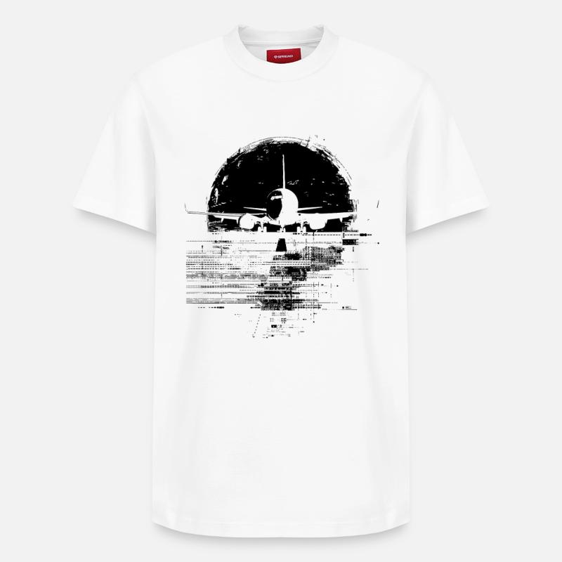 Croquis d’avion - T-shirt unisexe décontracté en coton Supima – de SPREAD - blanc