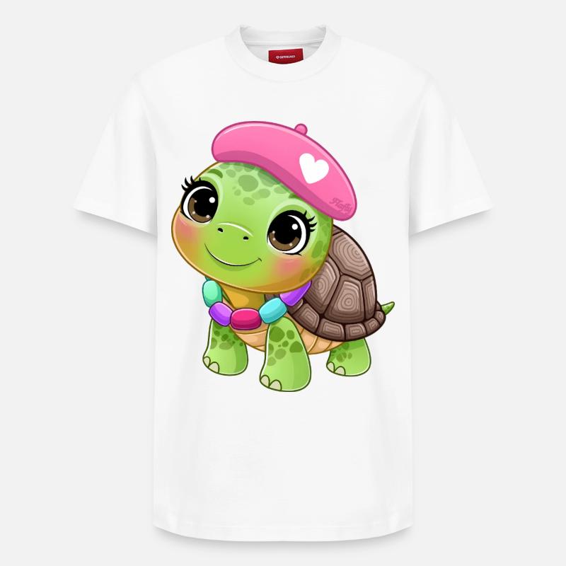Tortue en vacances 🐢 - T-shirt unisexe décontracté en coton Supima – de SPREAD - blanc