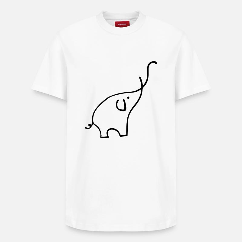Éléphant - T-shirt unisexe décontracté en coton Supima – de SPREAD - blanc