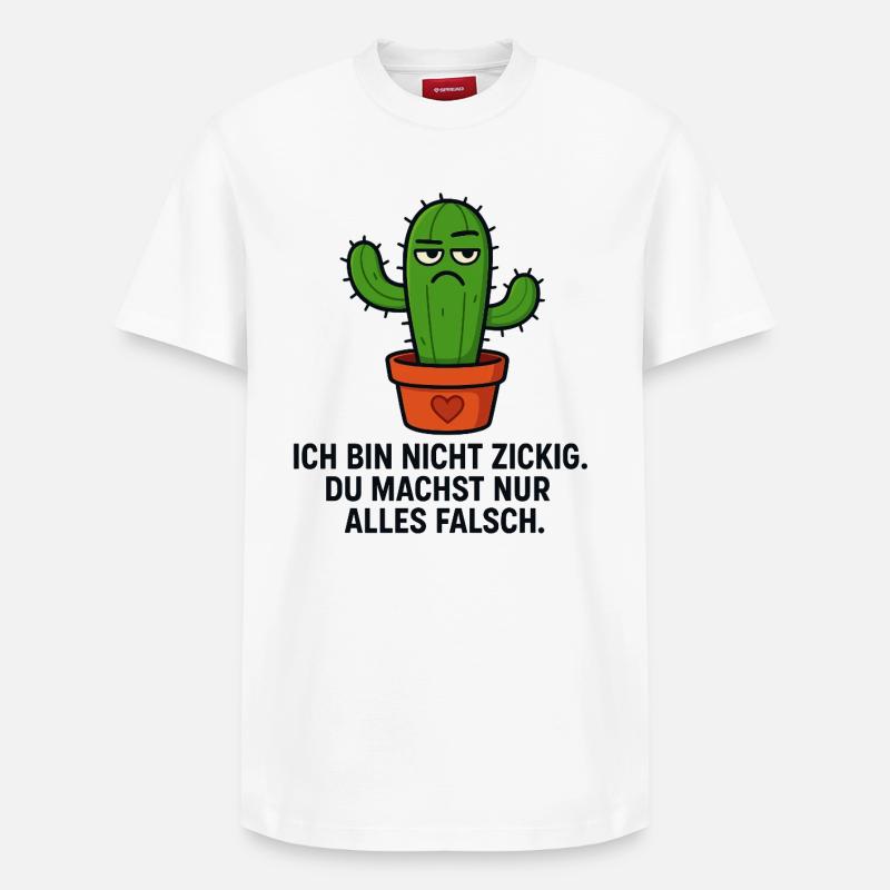 Kaktus Spruch - Relaxed Unisex Supima Cotton T-Shirt – von SPREAD - Weiß
