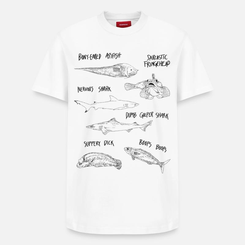 DRÔLE de POISSON - T-shirt unisexe décontracté en coton Supima – de SPREAD - blanc