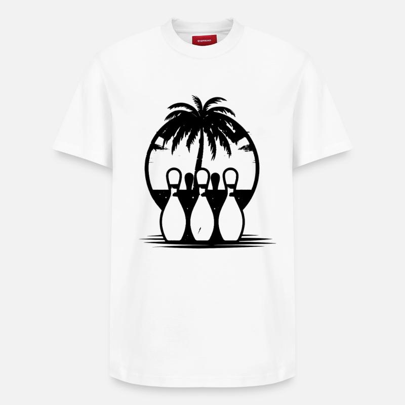 Bowling - Relaxed Unisex Supima Cotton T-Shirt – von SPREAD - Weiß