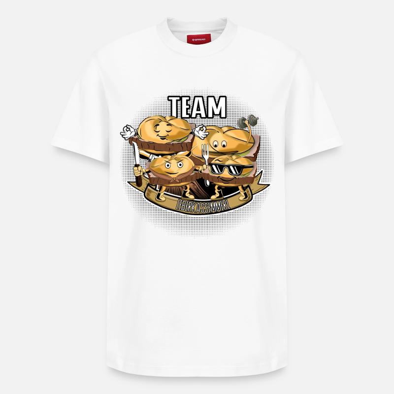 Team Leberkassemmel – Snack Squad! - Relaxed Unisex Supima Cotton T-Shirt – von SPREAD - Weiß