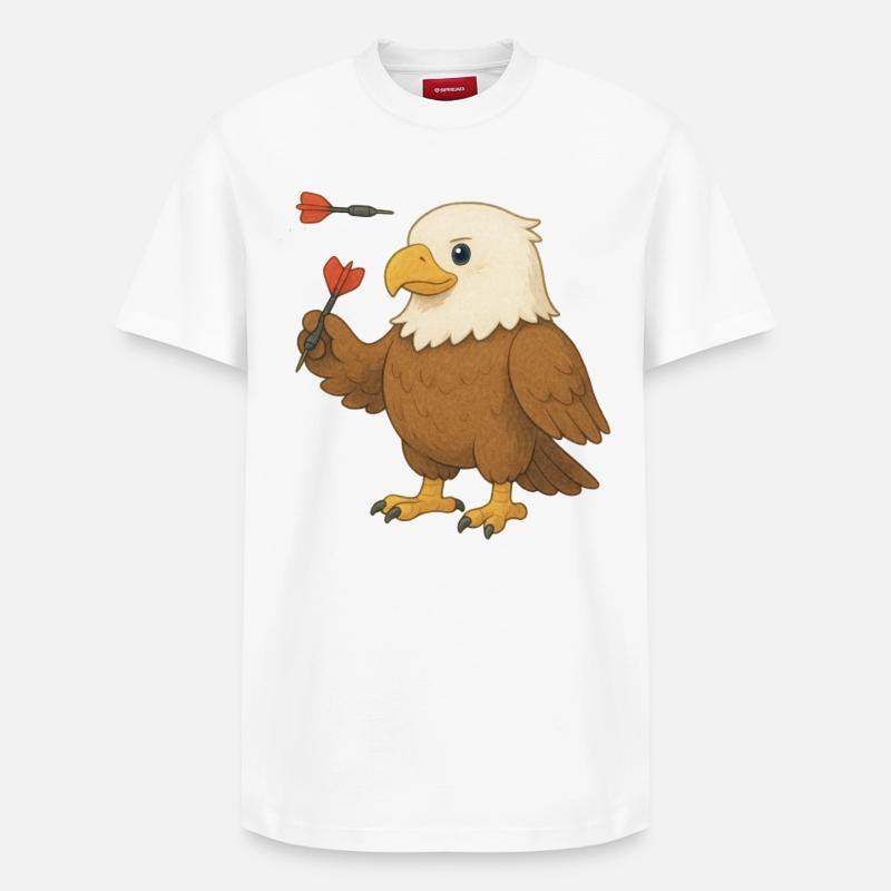Adler mit Dartpfeilen - Relaxed Unisex Supima Cotton T-Shirt – von SPREAD - Weiß