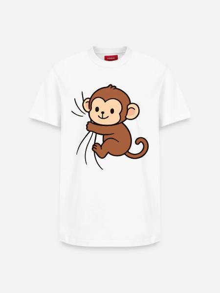 Dear little monkey - Relaxed Unisex Supima Cotton T-Shirt – by SPREAD - white