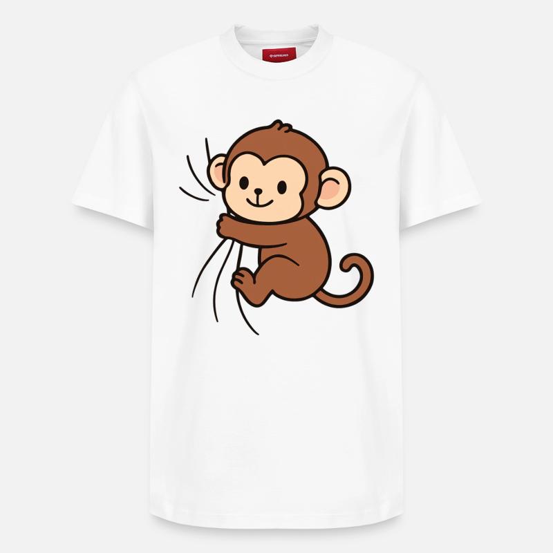 Cher petit singe - T-shirt unisexe décontracté en coton Supima – de SPREAD - blanc