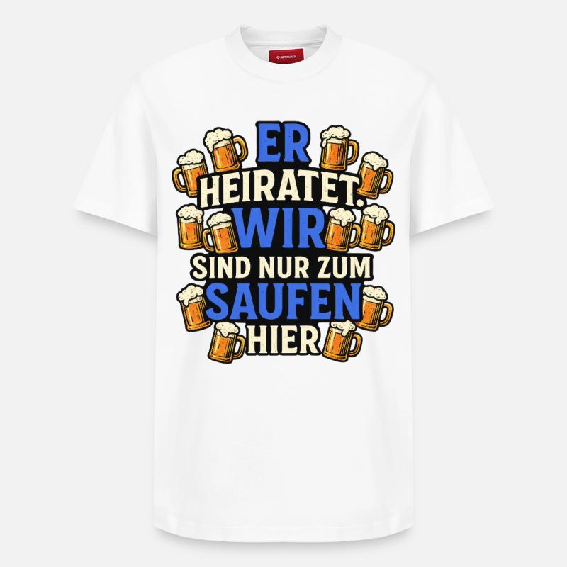 Junggesellenabschied - Relaxed Unisex Supima Cotton T-Shirt – von SPREAD - Weiß