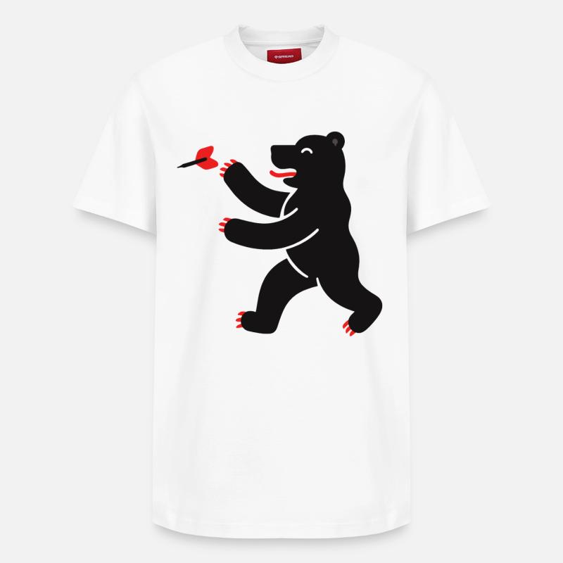 Ours aux fléchettes - T-shirt unisexe décontracté en coton Supima – de SPREAD - blanc