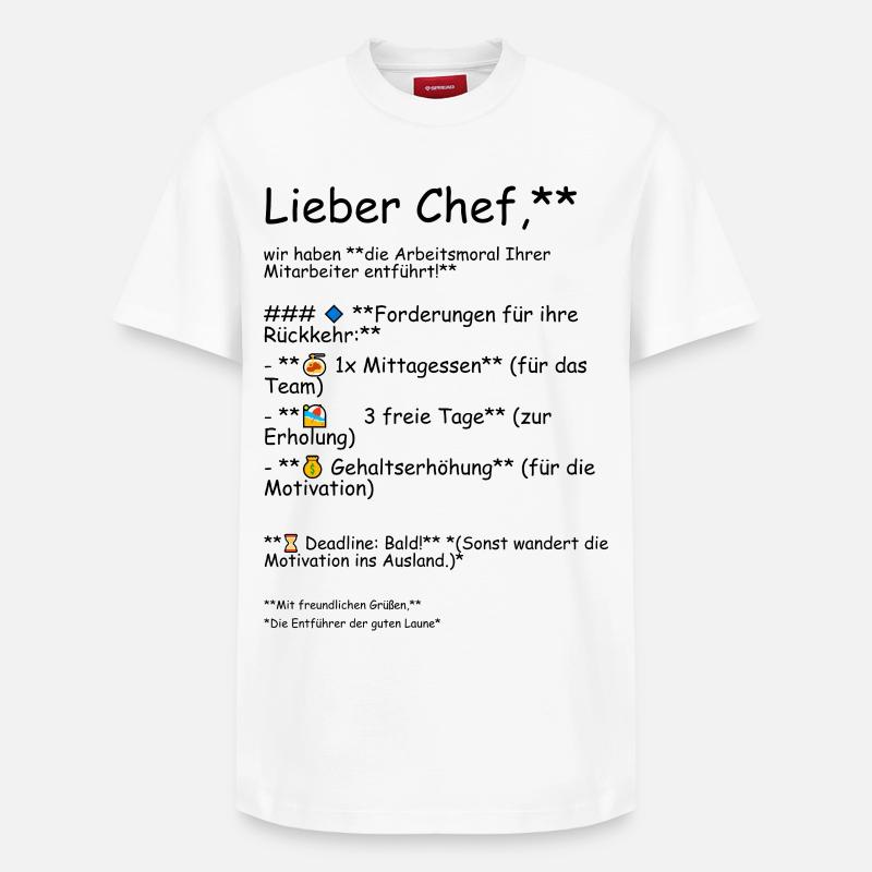Éthique de travail - T-shirt unisexe décontracté en coton Supima – de SPREAD - blanc