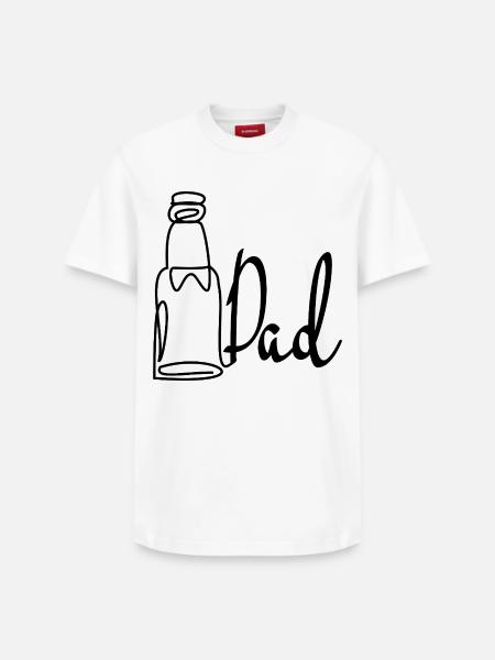 Line Art Far Fars Dag Øl - Unisex T-shirt i Supima-bomuld med afslappet pasform – fra SPREAD - hvid