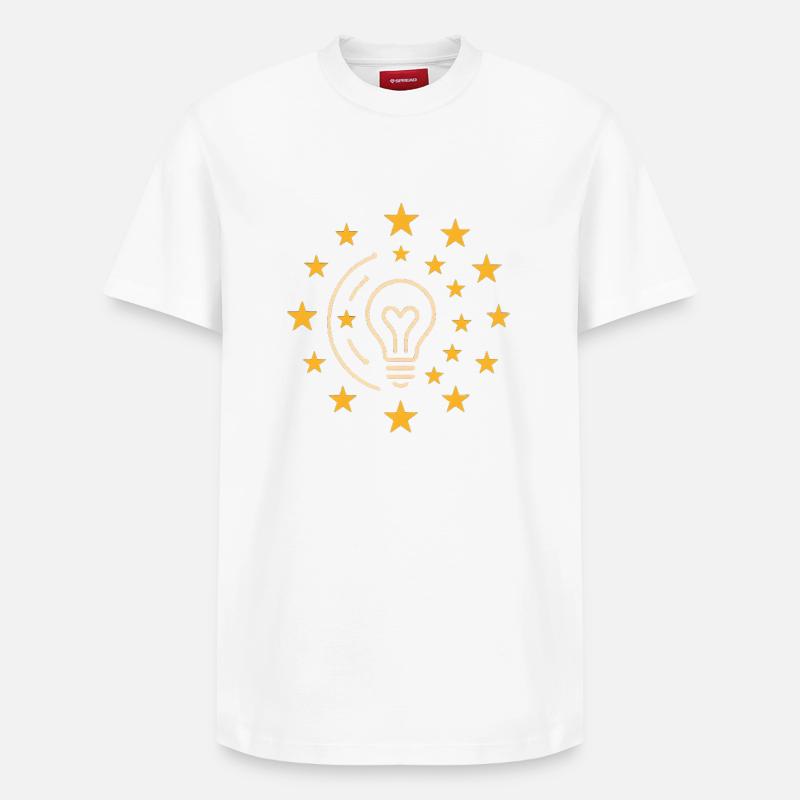 Ampoule créative avec couronne d’étoiles - T-shirt unisexe décontracté en coton Supima – de SPREAD - blanc