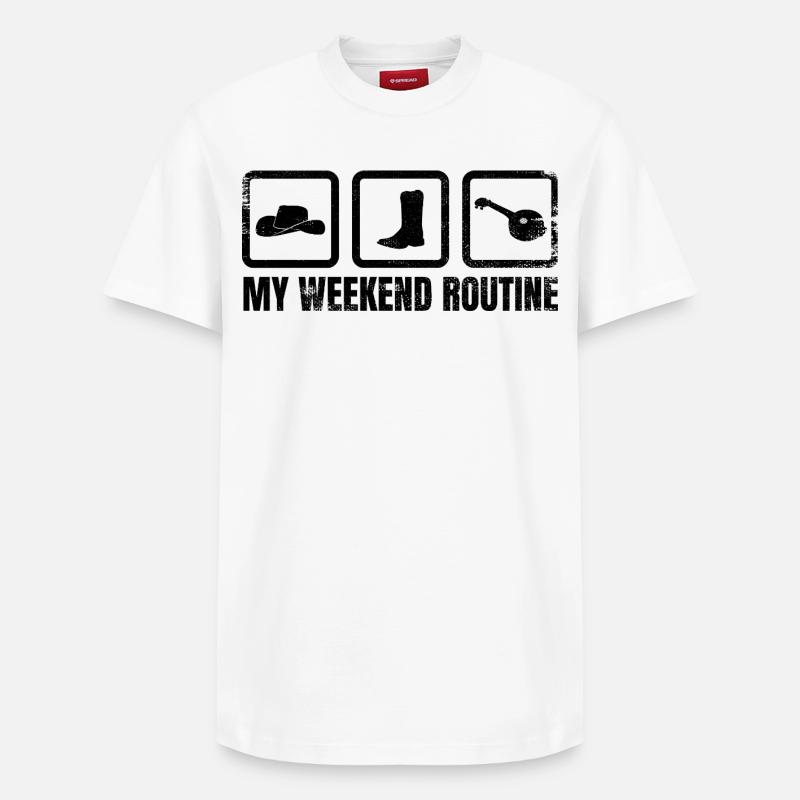 Week-end des joueurs de banjo - T-shirt unisexe décontracté en coton Supima – de SPREAD - blanc