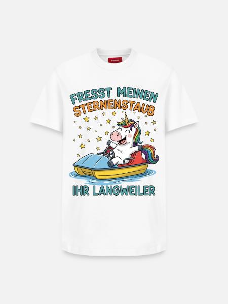 Einhorn Tretbootfahrt - Relaxed Unisex Supima Cotton T-Shirt – von SPREAD - Weiß