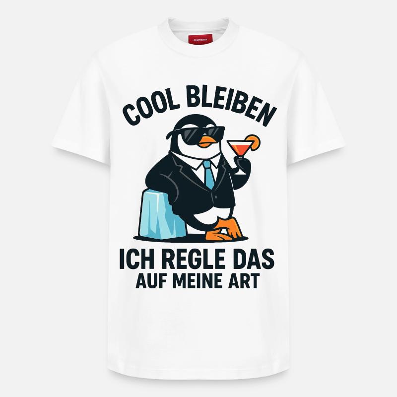 Penguin Cocktail Anzug - Relaxed Unisex Supima Cotton T-Shirt – von SPREAD - Weiß